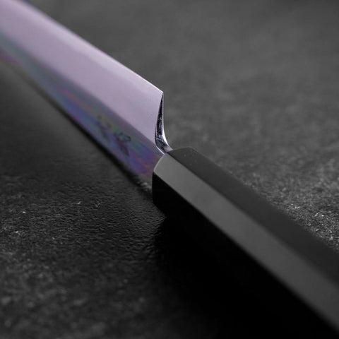 Yanagi Kiritsuke White Steel #2 Miroir Manche en Buffle et Ébène 235mm-[Musashi]-[Couteaux de cuisine japonais]