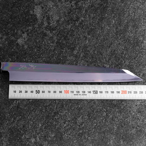 Yanagi Kiritsuke White Steel #2 Miroir Manche en Buffle et Ébène 235mm-[Musashi]-[Couteaux de cuisine japonais]