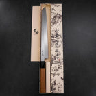Yanagi Kiritsuke White steel #2 Kasumi Manche en Buffle et Bois de Teck 300mm-[Musashi]-[Couteaux de cuisine japonais]