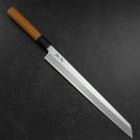 Yanagi Kiritsuke White steel #2 Kasumi Manche en Buffle et Bois de Teck 300mm-[Musashi]-[Couteaux de cuisine japonais]