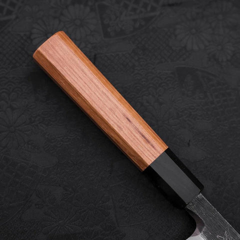Yanagiba AUS-10 Kurouchi Manche en Buffle et Bois de Teck 225mm-[Musashi]-[Couteaux de cuisine japonais]