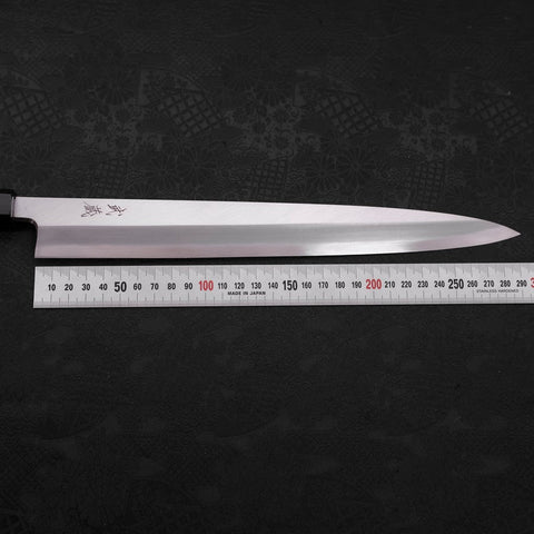 Yanagiba AUS-10 Poli Manche en Buffle et Bois de Wengé 300mm-[Musashi]-[Couteaux de cuisine japonais]