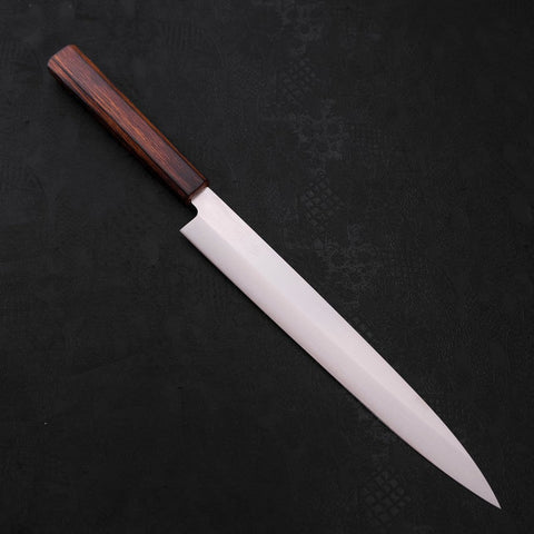 Yanagiba AUS-8 Poli Manche Urushi Pourpre 270mm-[Musashi]-[Couteaux de cuisine japonais]