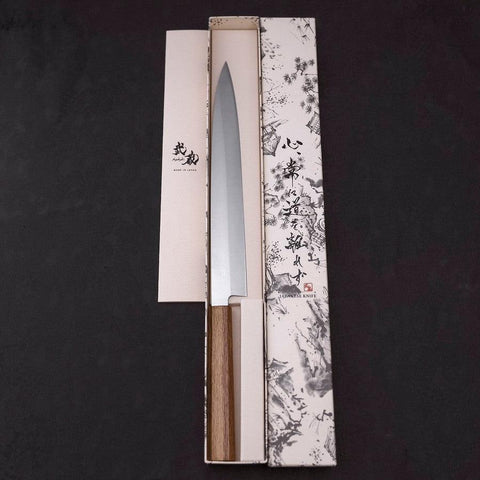 Yanagiba AUS-8 Polished Oak Handle 270mm (10.6”)