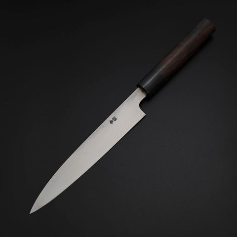 Yanagiba Blue Steel #2 Damas Manche en Bois de Rose 180mm-[Musashi]-[Couteaux de cuisine japonais]