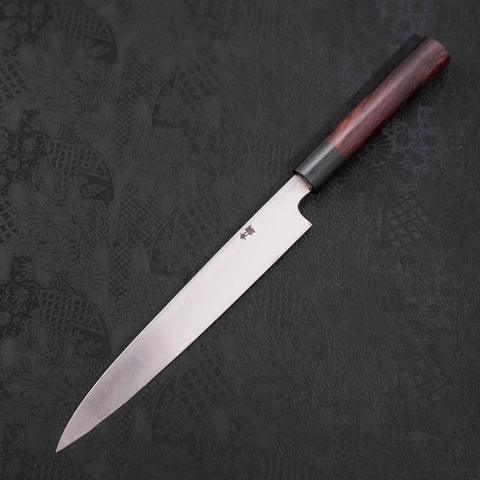 Yanagiba Blue Steel #2 Damas Manche en Bois de Rose 210mm-[Musashi]-[Couteaux de cuisine japonais]