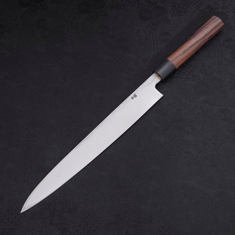 Yanagiba Blue Steel #2 Damas Manche en Bois de Rose 270mm-[Musashi]-[Couteaux de cuisine japonais]