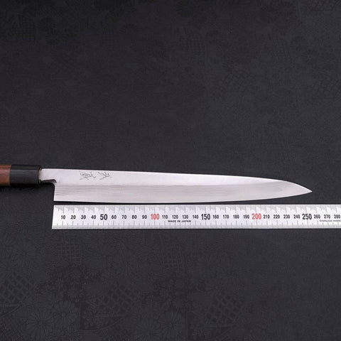 Yanagiba Blue Steel #2 Damas Manche en Bois de Rose 270mm-[Musashi]-[Couteaux de cuisine japonais]