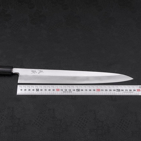 Yanagiba Blue Steel #2 Damas Manche en Bois de Rose 300mm-[Musashi]-[Couteaux de cuisine japonais]
