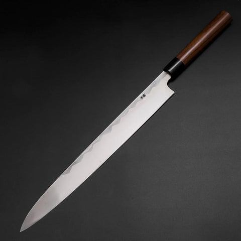 Yanagiba Blue Steel #2 Damas Manche en Bois de Rose 330mm-[Musashi]-[Couteaux de cuisine japonais]