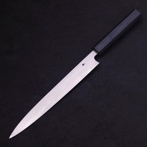 Yanagiba Blue Steel #2 Kasumi Manche Urushi Bleu Sombre 240mm-[Musashi]-[Couteaux de cuisine japonais]