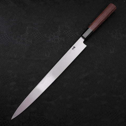 Yanagiba Blue Steel #2 Kasumi Manche en Buffle et Bois de Wengé 300mm-[Musashi]-[Couteaux de cuisine japonais]