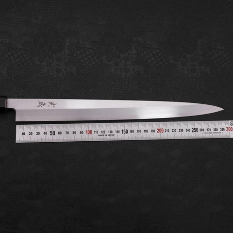 Yanagiba Blue Steel #2 Kasumi Manche en Buffle et Bois de Wengé 300mm-[Musashi]-[Couteaux de cuisine japonais]