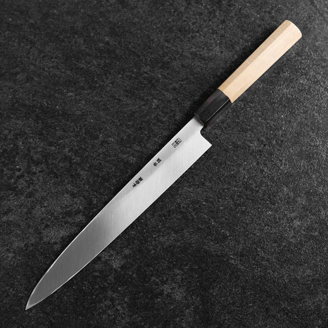 Yanagiba Blue Steel #2 Kasumi Manche en Buffle et Magnolia 240mm-[Musashi]-[Couteaux de cuisine japonais]