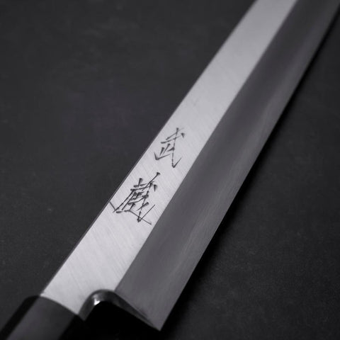 Yanagiba Blue Steel #2 Kasumi Manche en Buffle et Magnolia 330mm-[Musashi]-[Couteaux de cuisine japonais]
