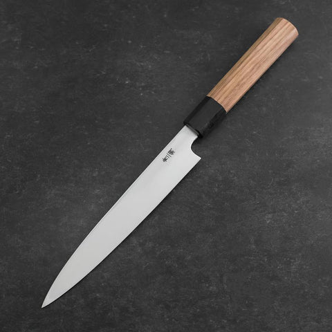 Yanagiba Blue Steel #2 Kasumi Manche en Noyer 180mm-[Musashi]-[Couteaux de cuisine japonais]