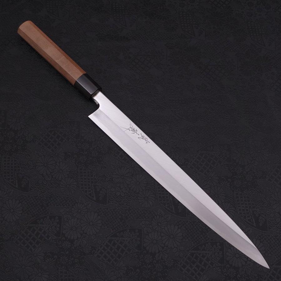 Yanagiba Blue Steel #2 Kasumi Walnut Handle 300mm (11.8”)-[Musashi]-[Japanese-Kitchen-Knives]