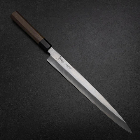 Yanagiba Blue Steel #2 Kasumi Manche en Noyer 300mm-[Musashi]-[Couteaux de cuisine japonais]