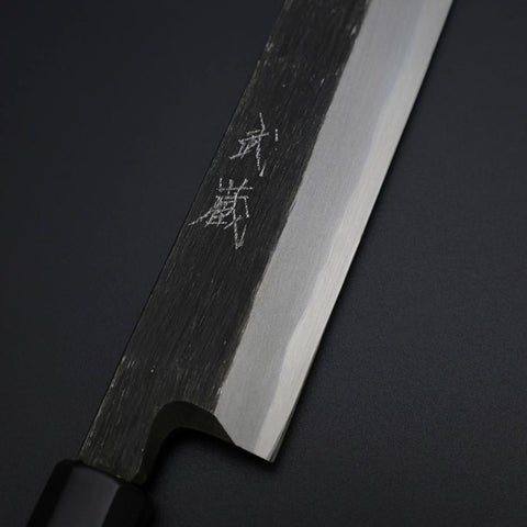 Yanagiba Blue Steel #2 Kurouchi Buffalo Ebony Handle 290mm (11.4”)-[Musashi]-[Couteaux de cuisine japonais]