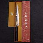 Yanagiba Blue Steel #2 Kurouchi Chokin Sakura-Fuji Manche en Buffle et Ébène 240mm-[Musashi]-[Couteaux de cuisine japonais]