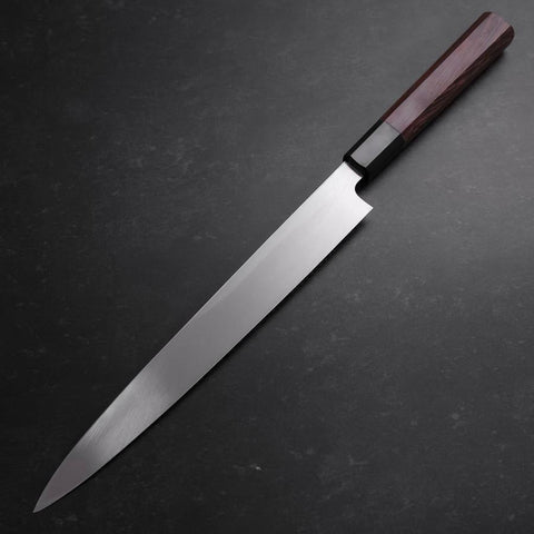 Yanagiba Blue Steel #2 Kurouchi Manche en Buffle et Bois de Wengé 270mm-[Musashi]-[Couteaux de cuisine japonais]
