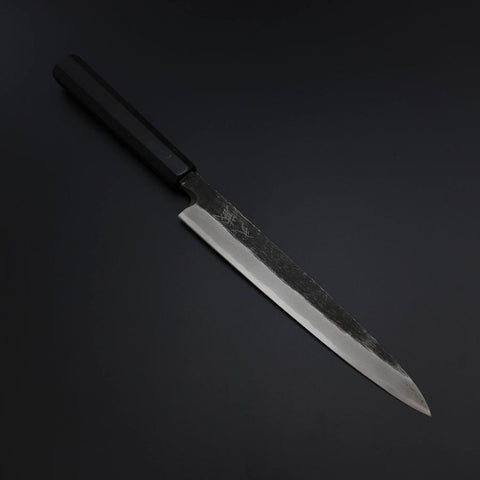 Yanagiba Blue Steel #2 Kurouchi Manche en Buffle et Ébène 200mm-[Musashi]-[Couteaux de cuisine japonais]