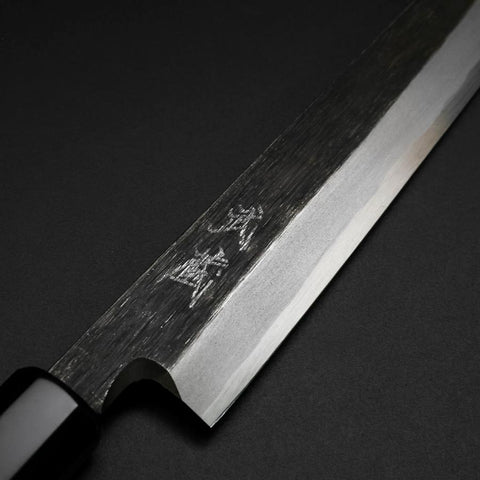 Yanagiba Blue Steel #2 Kurouchi Manche en Buffle et Ébène 210mm-[Musashi]-[Couteaux de cuisine japonais]