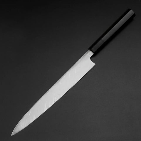 Yanagiba Blue Steel #2 Kurouchi Manche en Buffle et Ébène 240mm-[Musashi]-[Couteaux de cuisine japonais]