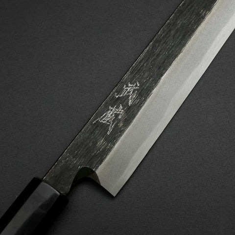 Yanagiba Blue Steel #2 Kurouchi Manche en Buffle et Ébène 240mm-[Musashi]-[Couteaux de cuisine japonais]