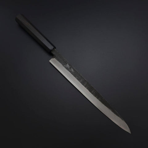 Yanagiba Blue Steel #2 Kurouchi Manche en Buffle et Ébène 260mm-[Musashi]-[Couteaux de cuisine japonais]