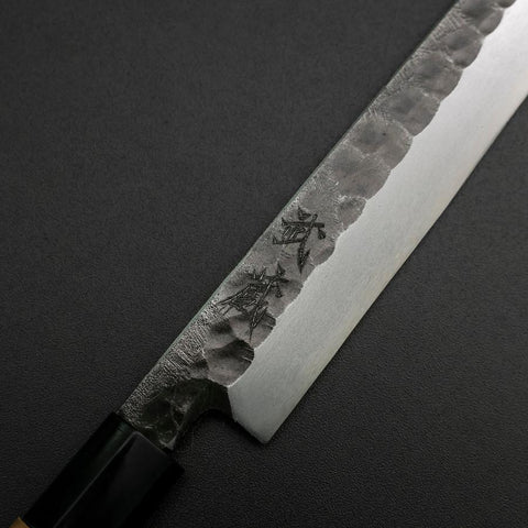 Yanagiba Blue Steel #2 Kurouchi Tsuchime Deba White Steel #2 Kurouchi Tsuchime Manche en Cerisier 150mm 200mm-[Musashi]-[Couteaux de cuisine japonais]