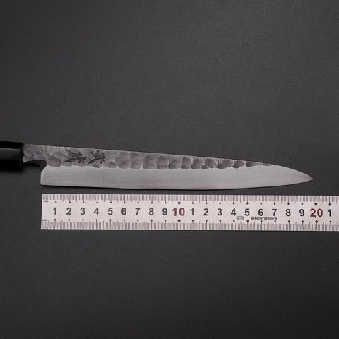 Yanagiba Blue Steel #2 Kurouchi Tsuchime Deba White Steel #2 Kurouchi Tsuchime Manche en Cerisier 150mm 200mm-[Musashi]-[Couteaux de cuisine japonais]