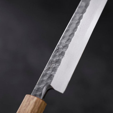 Yanagiba Blue Steel #2 Kurouchi Tsuchime Manche Yaki Urushi 240mm-[Musashi]-[Couteaux de cuisine japonais]