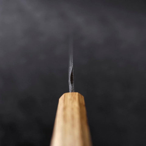 Yanagiba Blue Steel #2 Kurouchi Tsuchime Manche Yaki Urushi 240mm-[Musashi]-[Couteaux de cuisine japonais]