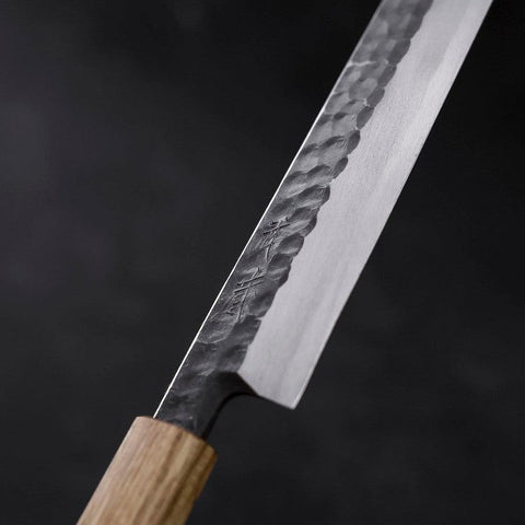 Yanagiba Blue Steel #2 Kurouchi Tsuchime Manche Yaki Urushi 270mm-[Musashi]-[Couteaux de cuisine japonais]