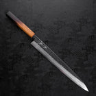 Yanagiba Blue Steel #2 Kurouchi Tsuchime Manche Yaki Urushi 300mm-[Musashi]-[Couteaux de cuisine japonais]