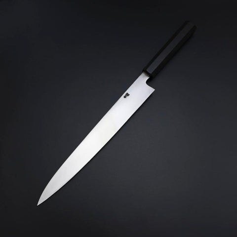 Yanagiba Blue Steel #2 Kurouchi Tsuchime Manche en Buffle et Ébène 260mm-[Musashi]-[Couteaux de cuisine japonais]