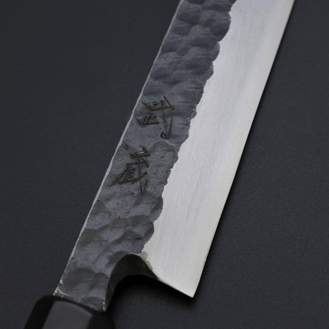 Yanagiba Blue Steel #2 Kurouchi Tsuchime Manche en Buffle et Ébène 260mm-[Musashi]-[Couteaux de cuisine japonais]