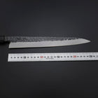 Yanagiba Blue Steel #2 Kurouchi Tsuchime Manche en Buffle et Ébène 260mm-[Musashi]-[Couteaux de cuisine japonais]