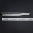 Yanagiba Blue Steel #2 Kurouchi Tsuchime Manche en Buffle et Ébène 270mm-[Musashi]-[Couteaux de cuisine japonais]
