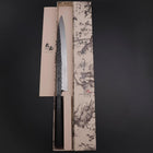 Yanagiba Blue Steel #2 Kurouchi Tsuchime Manche en Buffle et Ébène 270mm-[Musashi]-[Couteaux de cuisine japonais]