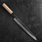 Yanagiba Blue Steel #2 Kurouchi Tsuchime Manche en Magnolia 270mm-[Musashi]-[Couteaux de cuisine japonais]