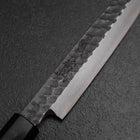 Yanagiba Blue Steel #2 Kurouchi Tsuchime Manche en Noyer 165mm-[Musashi]-[Couteaux de cuisine japonais]