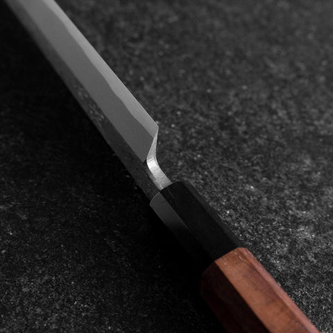Yanagiba Blue Steel #2 Nashiji Manche en Buffle et Noyer 270mm-[Musashi]-[Couteaux de cuisine japonais]