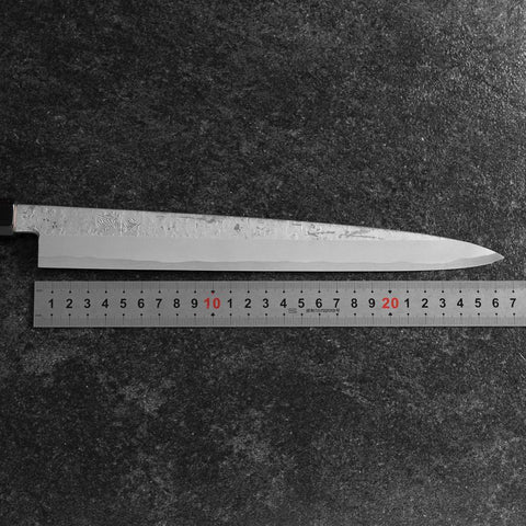 Yanagiba Blue Steel #2 Nashiji Manche en Buffle et Noyer 270mm-[Musashi]-[Couteaux de cuisine japonais]