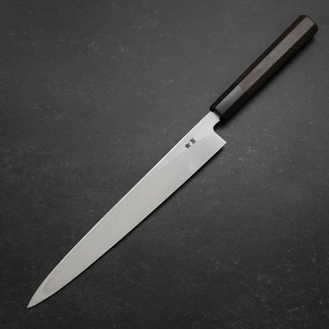 Yanagiba Blue Steel #2 Suminagashi Manche en Buffle et Ébène 240mm-[Musashi]-[Couteaux de cuisine japonais]