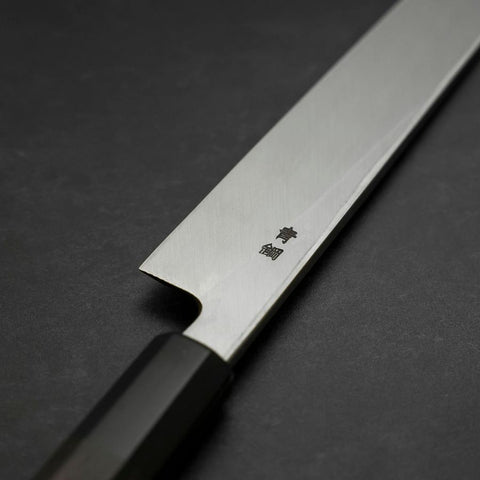 Yanagiba Blue Steel #2 Suminagashi Manche en Buffle et Ébène 240mm-[Musashi]-[Couteaux de cuisine japonais]