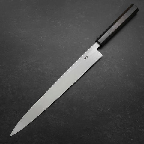 Yanagiba Blue Steel #2 Suminagashi Manche en Buffle et Ébène 300mm-[Musashi]-[Couteaux de cuisine japonais]