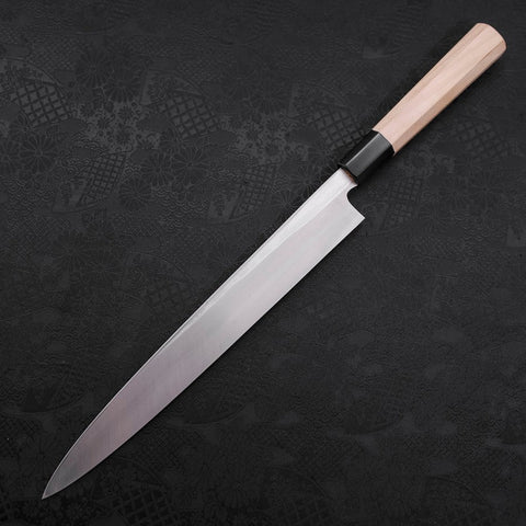 Yanagiba Blue Steel #2 Suminagashi Manche en Buffle et Magnolia 260mm-[Musashi]-[Couteaux de cuisine japonais]