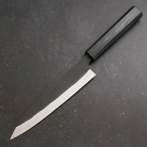 Yanagiba Blue steel #1 Double-Tranchant Manche Urushi Bleu Sombre 170mm-[Musashi]-[Couteaux de cuisine japonais]
